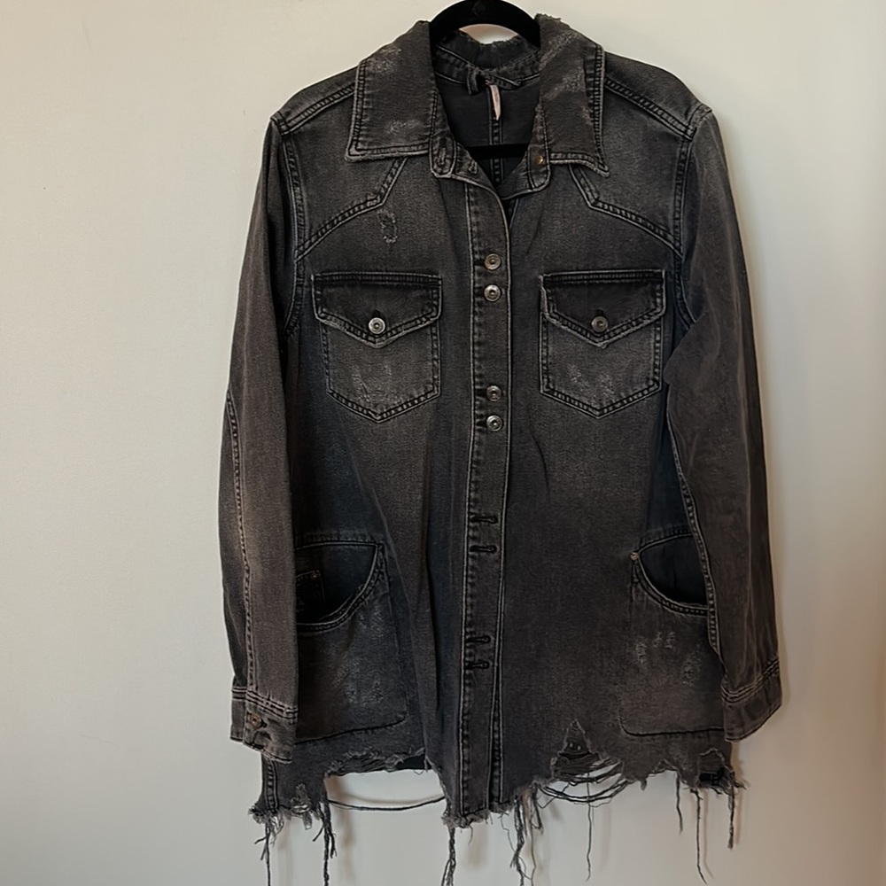 Free People Black Denim Jacket